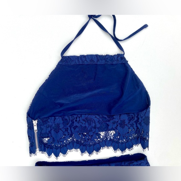 For Love and Lemons Maui Waui Blue Lace Skirt Set - Picture 6 of 16